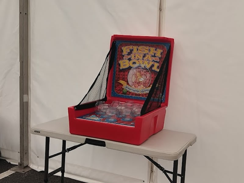 Fish bowl challenge fairground game hire Wales