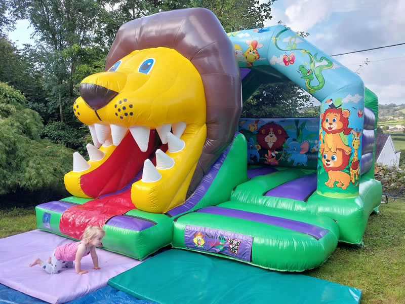Lion Jungle Combo Slide Bouncy Castle
