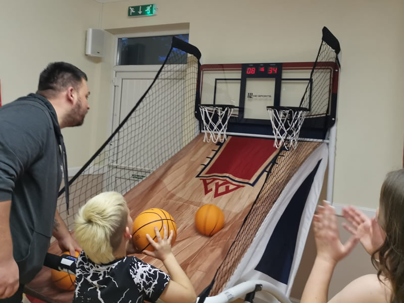 Electronic 2 lane basketball game hire Wales